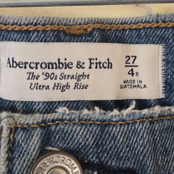 Abercrombie & Fitch The 90's Straight Ultra High Rise Medium Wash Jeans … - Picture 8 of 10